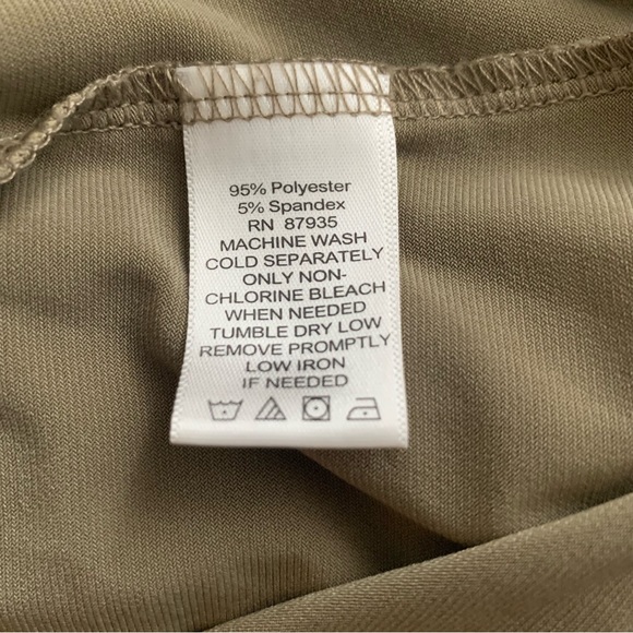 Susan graver tan XXS ruched sleeves liquid knit shirt comfort soft v neck - Picture 6 of 10